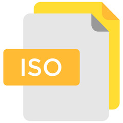 Iso file flat icon