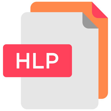 Hlp file flat icon