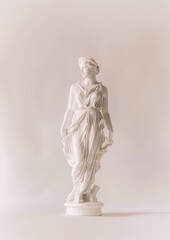 Naklejka premium Elegant white marble statue art