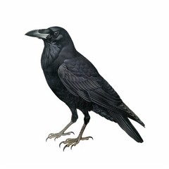 Detailed raven bird illustration
