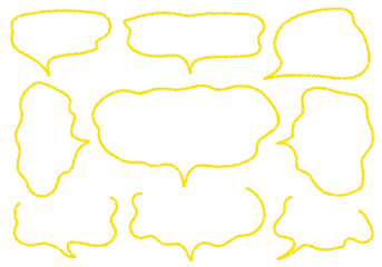 クレヨン素材　手描きのふきだしセット