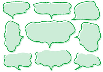 クレヨン素材　手描きのふきだしセット