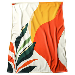 Retro Beach Towel with Oversized Funky Prints Isolated on Transparent Background