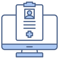 Electronic Health Record Blue Icon