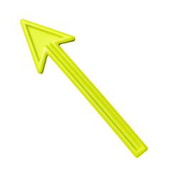 Minimalistic Arrow with Clean Contours in Lime Green Isolated on Transparent Background