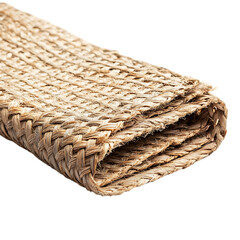 Modern Eco Straw Mat with a Natural Woven Texture Isolated on Transparent Background