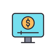 Obraz premium Financial Video Streaming And Monetary Gain On A Screen Presentation