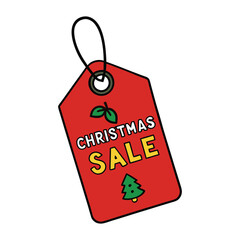 A Christmas sale tag highlights festive discounts, featuring holiday-themed designs like snowflakes or ornaments to attract shoppers and boost seasonal sales.
