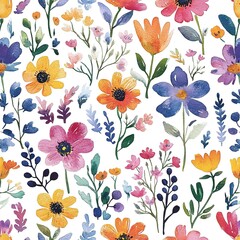 Vibrant Floral Pattern Seamless Repeat