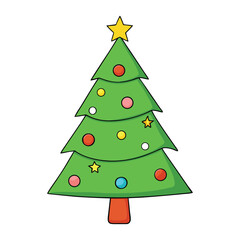 A charming hand-painted Christmas tree adorned with festive ornaments and vibrant colors, capturing the warmth and joy of the holiday season in every brushstroke.
