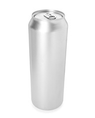 One blank tin can isolated on white