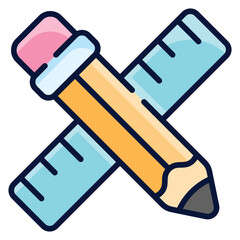Pencil And Ruler Icon