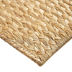 Elegant Minimalist Straw Beach Mat with a Classic W Isolated on Transparent Background