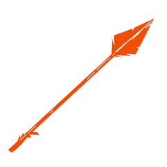 Modern Arrow with Clean Bold Lines in Blazing Orange Isolated on Transparent Background
