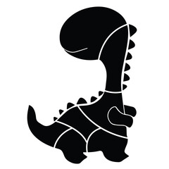 Cute Dinosaur Cut-Out Illustration