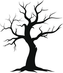 Tree Silhouettes Collection, Vector Set of Forest, Leafless, and Seasonal Trees, Nature, Oak, Pine, and Bare Tree Designs, tree silhouettes, vector