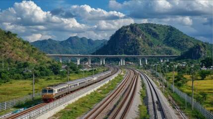 Train journey through scenic mountains india landscape photography natural environment wide angle travel experience