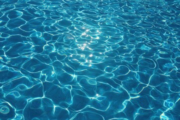 Obraz premium Bright Blue Pool Water Surface with Sunlight Reflections