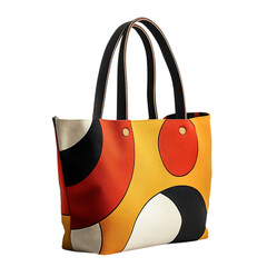 Trendy Canvas Bag with a Bold Modern Graphic Isolated on Transparent Background
