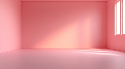Pink Room Sunlight Minimalist Interior Design