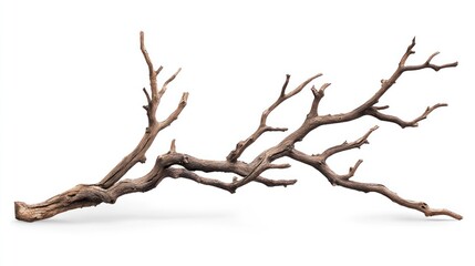 Isolated Dry Branch on White Background