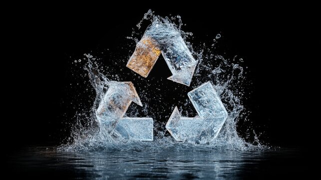 Water recycling action innovative splash urban environment graphic concept environmental awareness