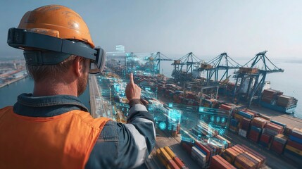 Mixed Reality View of Shipping Logistics at a Port Facility