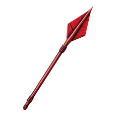Bold Arrow with an Assertive Form in Cherry Red Color Isolated on Transparent Background