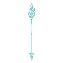 Minimalistic Arrow with Elegant Outlines in Pastel Isolated on Transparent Background