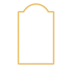 Golden arch frame in oriental style. Islamic ornamental arch frame. Indian decorative element, morocco shapes for invitation, greeting card, and decorative design. Vector illustration