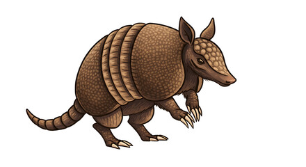 Obraz premium Armadillo isolated on white background
