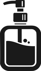 Obraz premium Black and white silhouette of a soap dispenser pump illustration. Vector illustration