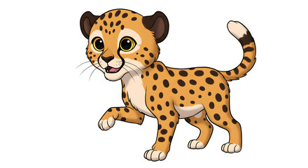 leopard cartoon isolated on white