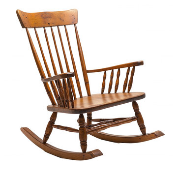 recommend clip art: Antique Wooden Rocking Chair on Transparent Background
