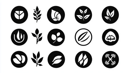 A simple isolated vector logo set featuring modern badge designs. AI generative