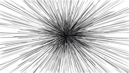 Radial lines burst from a central point creating a dynamic abstract pattern. Vector illustration