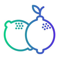 lemon Line Gradient Icon