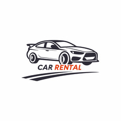 Fast car rental service modern design logo
