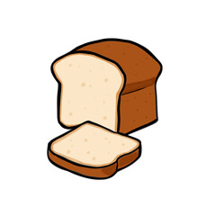 Slice bread on white background 