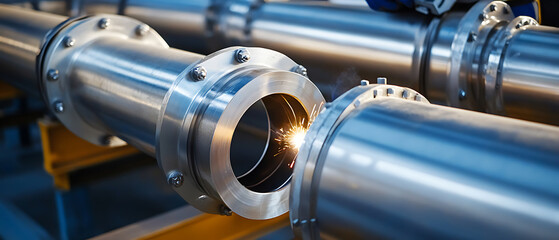 Welding of Industrial Pipes in a Factory Setting