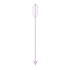 Minimal Arrow with Elegant Contours in Soft Lavender Isolated on Transparent Background