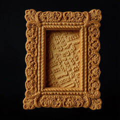 frame made of butter biscuits, black background