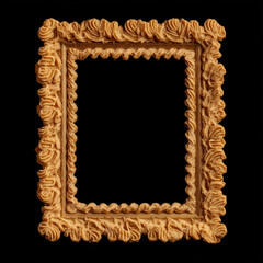 frame made of butter biscuits, black background