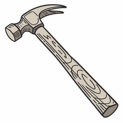 Classic claw hammer tool wood handle construction repair