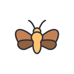 Stylized Moth Illustration With Brown And Tan Wings On Transparent Background