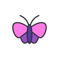 Stylized Pink And Purple Butterfly Illustration With Transparent Backdrop