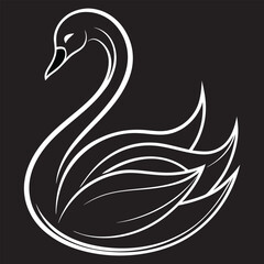 Minimalist Line Art of a Mandarin Duck for Nature Designs