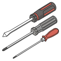 Professional screwdriver set isolated on white background
