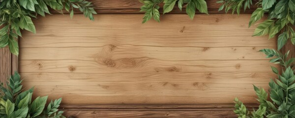 Watercolor foliage frame, rustic wood texture bifold,  texture,  program