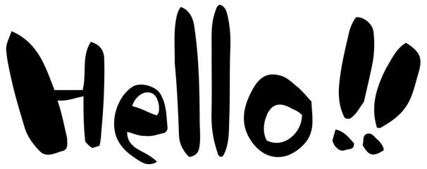 Hello!! Hand Drawn Calligraphy Vector